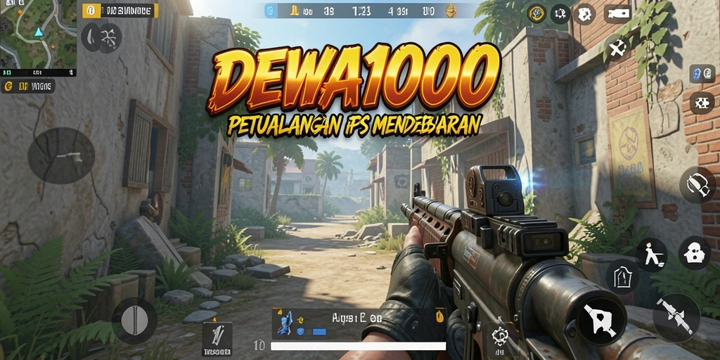 Tampilan menarik dari gameplay intens DEWA1000 di medan perang.