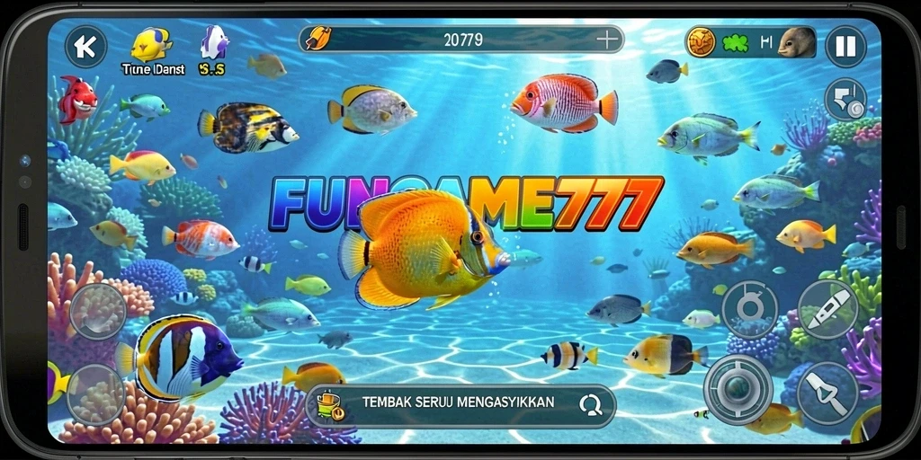 Tampilan menarik dari gameplay Tembak Ikan FUNGame777.