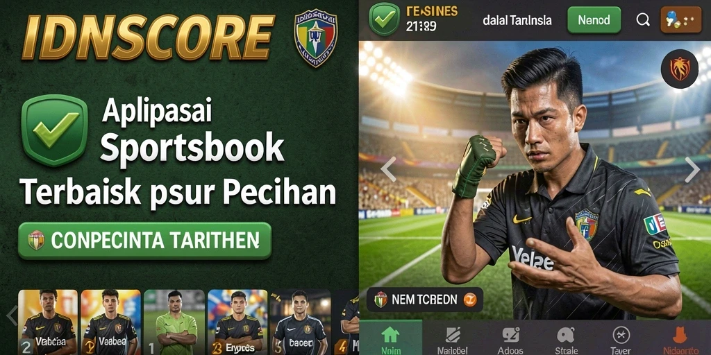 Tampilan antarmuka IDNSCORE dengan berbagai pilihan taruhan olahraga.