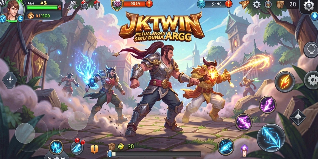 Screenshot menampilkan aksi pertempuran seru dalam game ARPG JKTWIN.