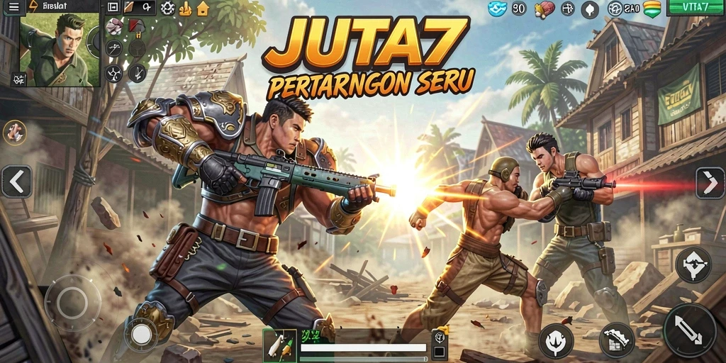 Gameplay seru di JUTA7 dengan pertarungan Battle Royale.