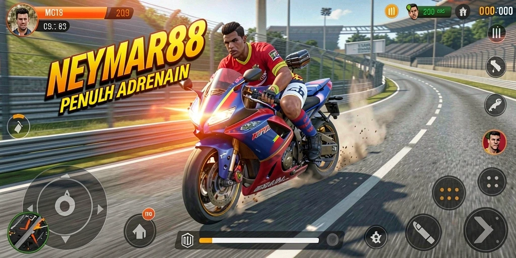Gameplay seru balapan motor di NEYMAR88.