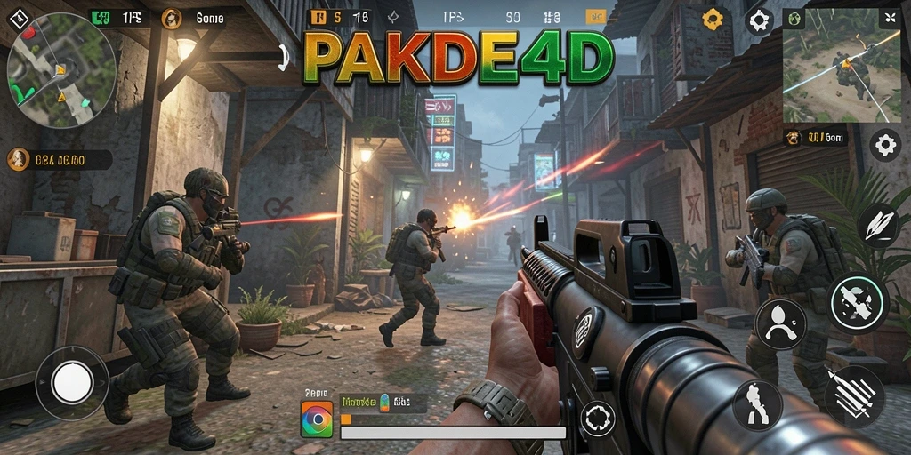 Tampilan gameplay PAKDE4D dengan aksi menegangkan dalam TPS.