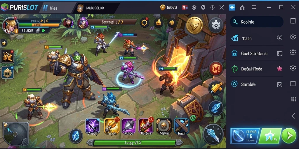 Tampilan gameplay PURISLOT yang menegangkan dan strategis.