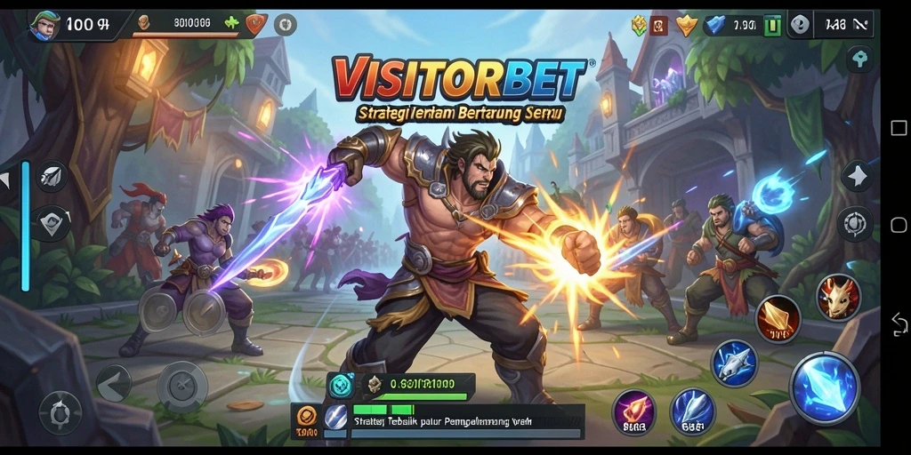 Screenshot utama VISITORBET menampilkan pertempuran strategi yang intens.