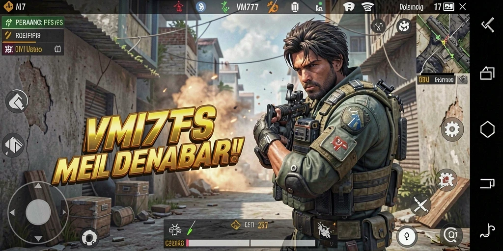 Tangkapan layar gameplay VM777 menampilkan aksi tembak-menembak yang mendebarkan.