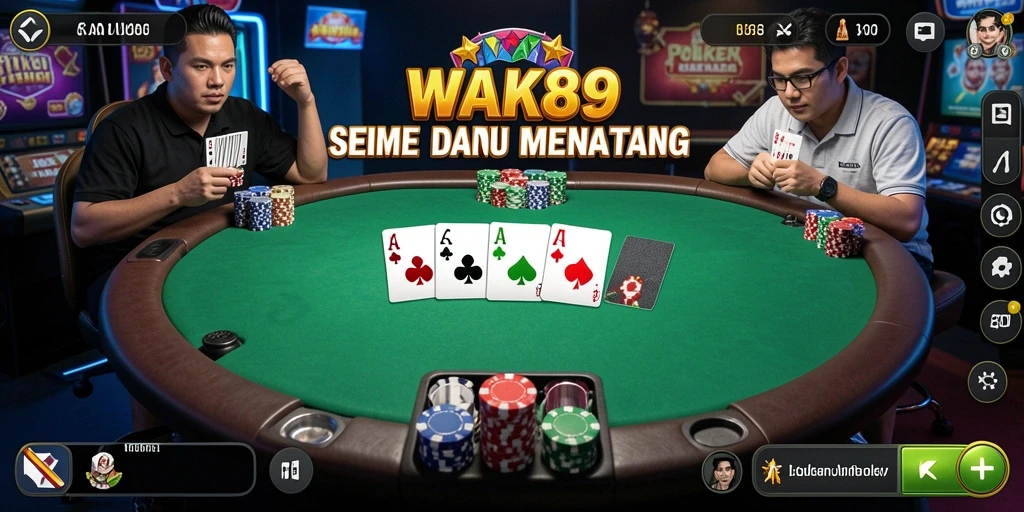 Tampilan gameplay poker WAK89 yang menarik dan interaktif.